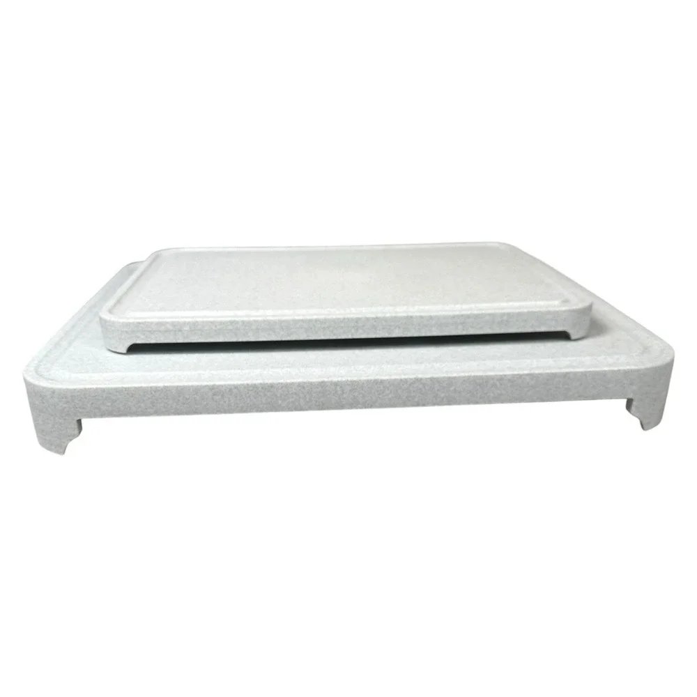 Cutco #124 & #126 Cutting Boards Set Of 2 Gray Prep Boards Non-Slip Feet USA